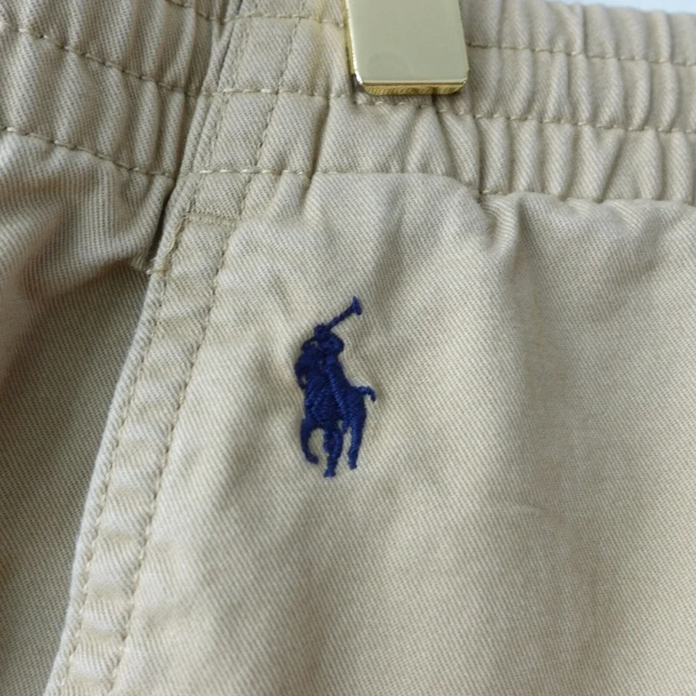 Polo Ralph Lauren Boys 20 Tan Khaki Logo Allover Shorts Simple Basic Summer 30x5